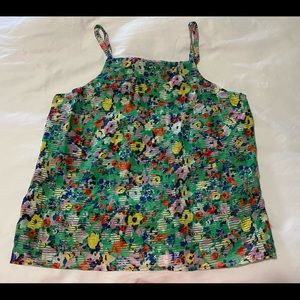 Anthropologie Maeve Top Green Floral Size 8